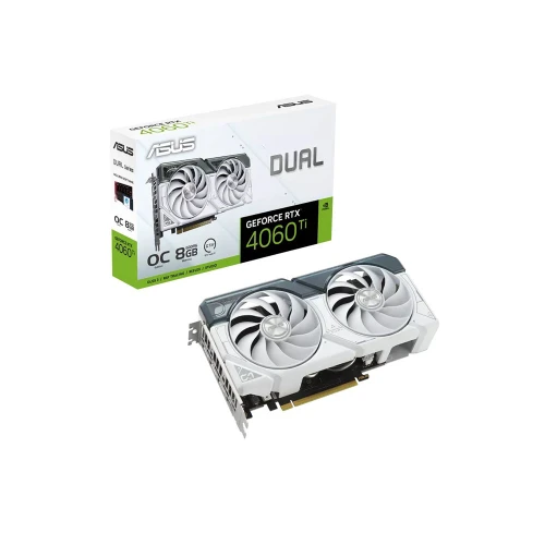 Зображення Відеокарта ASUS Dual GeForce RTX 4060 Ti White OC Edition 8GB GDDR6 (90YV0J42-M0NA00)