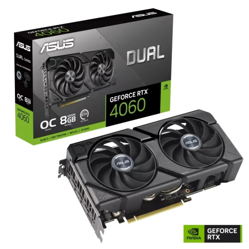 Зображення Відеокарта ASUS Dual GeForce RTX 4060 EVO OC Edition 8GB GDDR6 (90YV0JC7-M0NA00)