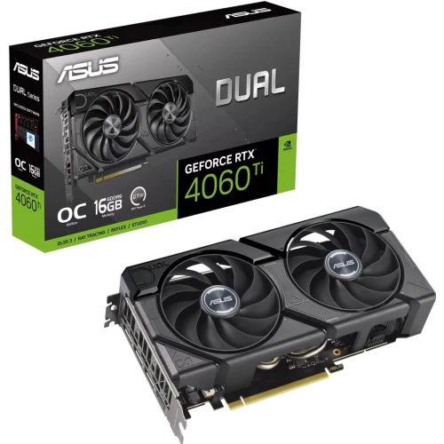 Зображення Відеокарта ASUS Dual GeForce RTX 4060 Ti EVO OC Edition 16GB GDDR6 (90YV0JH8-M0NA00)