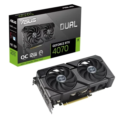 Зображення Відеокарта ASUS Dual GeForce RTX 4070 EVO OC Edition 12GB GDDR6X (90YV0J15-M0NA00)