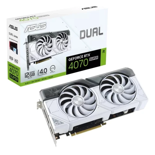 Зображення Відеокарта ASUS Dual GeForce RTX 4070 SUPER White Edition 12GB GDDR6X (90YV0K85-M0NA00)