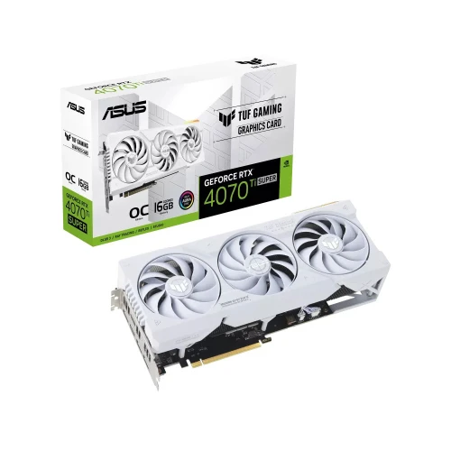 Зображення Відеокарта ASUS TUF Gaming GeForce RTX 4070 Ti SUPER 16GB GDDR6X White OC Edition (90YV0KF2-M0NA00)