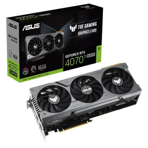 Зображення Відеокарта ASUS TUF Gaming GeForce RTX 4070 Ti SUPER 16GB GDDR6X (90YV0KF1-M0NA00)